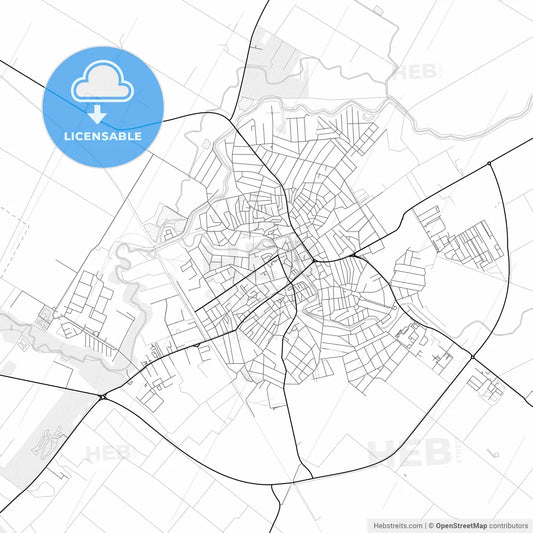 Vector PDF map of Jászberény, Hungary