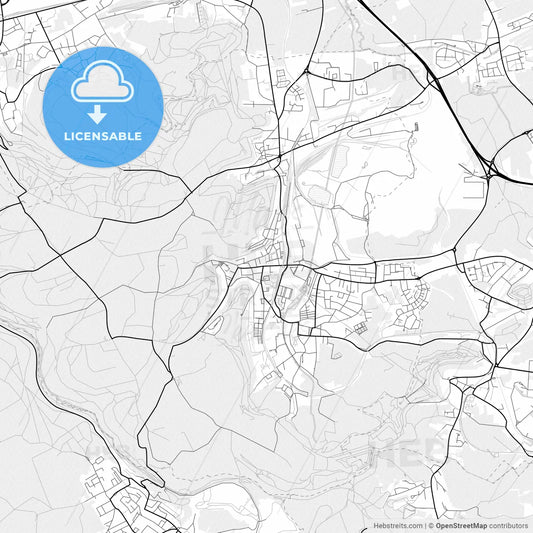 Vector PDF map of Differdange, Luxembourg