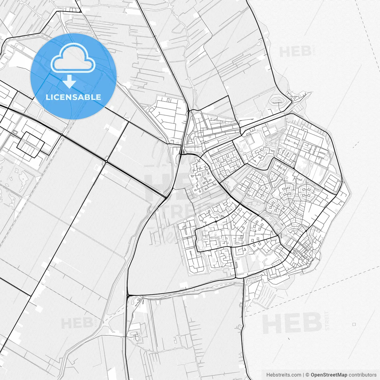 Vector PDF map of Edam-Volendam, Netherlands