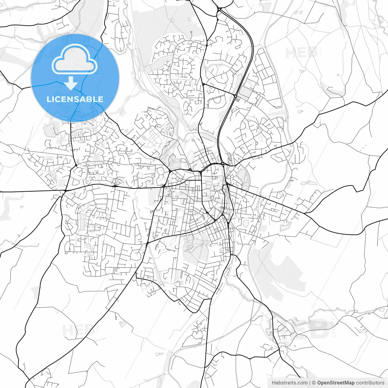Vector PDF map of Macclesfield, England