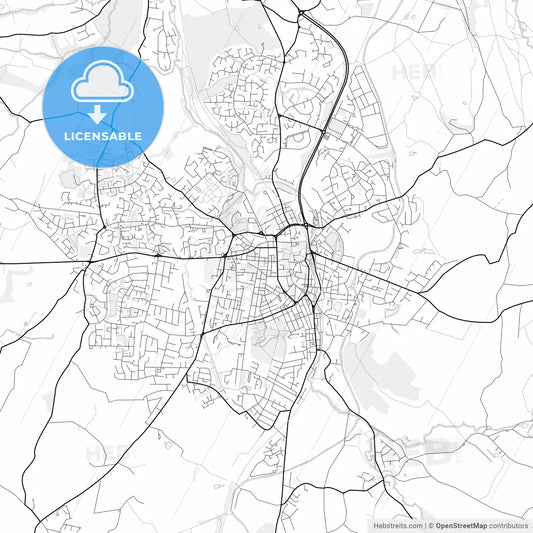 Vector PDF map of Macclesfield, England