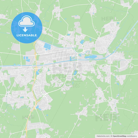Wolfsburg, Germany printable street map