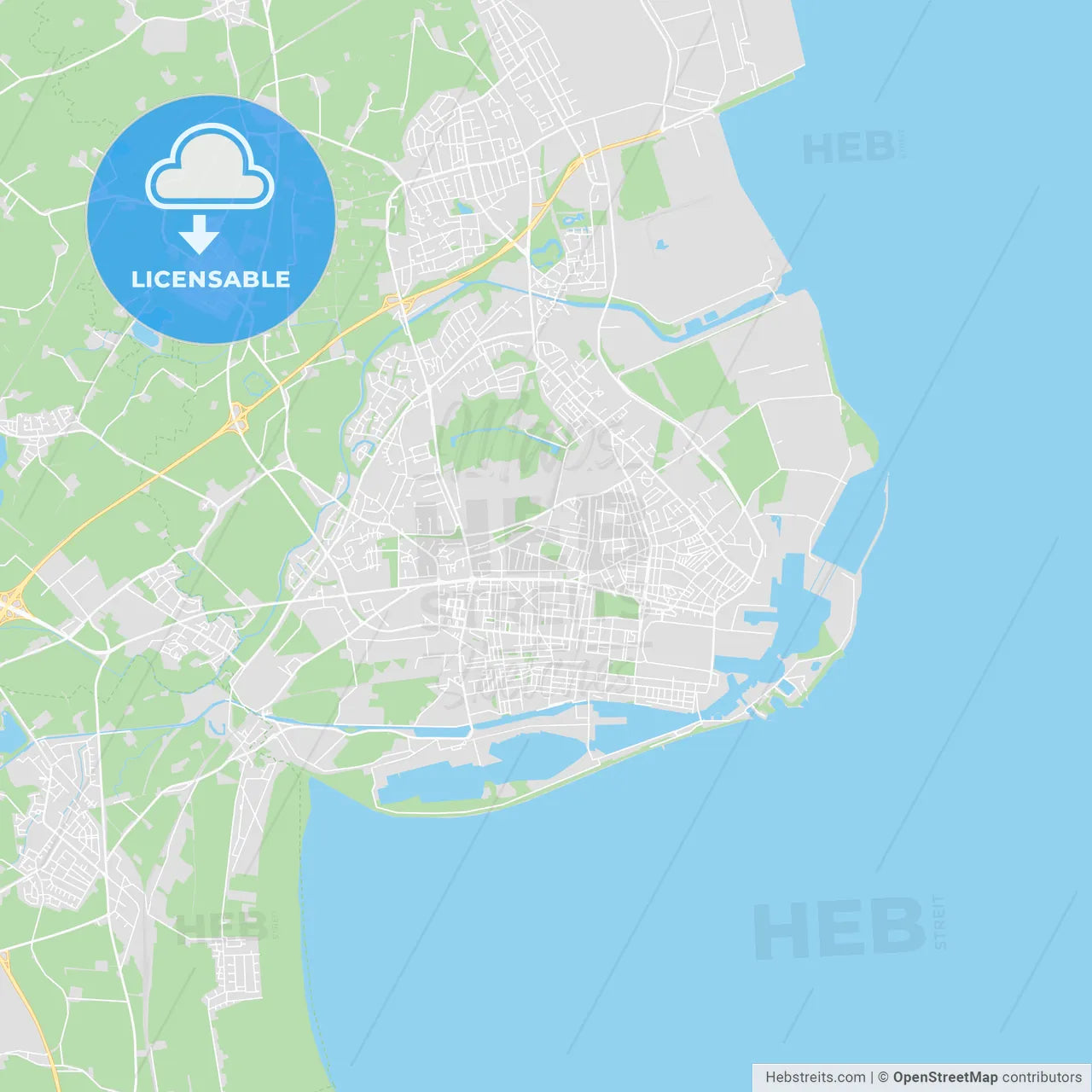 Wilhelmshaven, Germany printable street map
