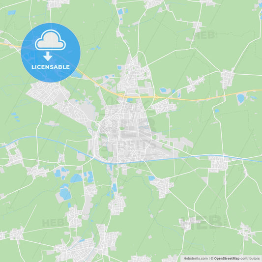 Peine, Germany printable street map