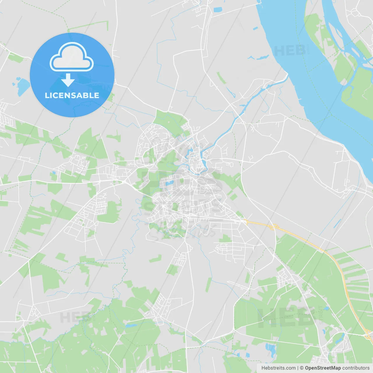 Stade, Germany printable street map