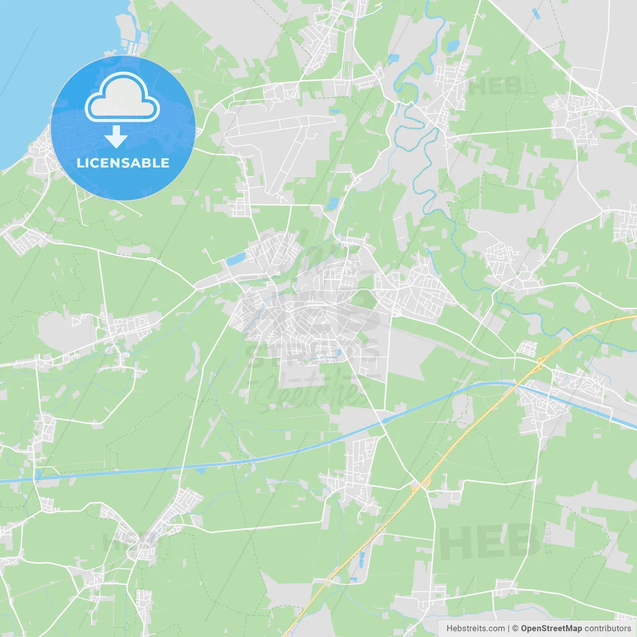 Wunstorf, Germany printable street map