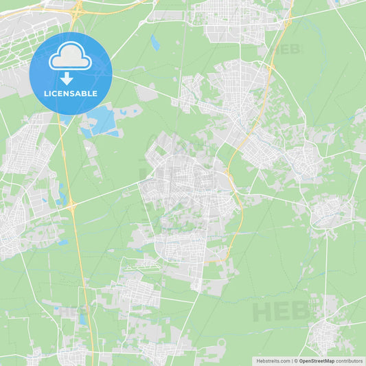 Langen, Germany printable street map