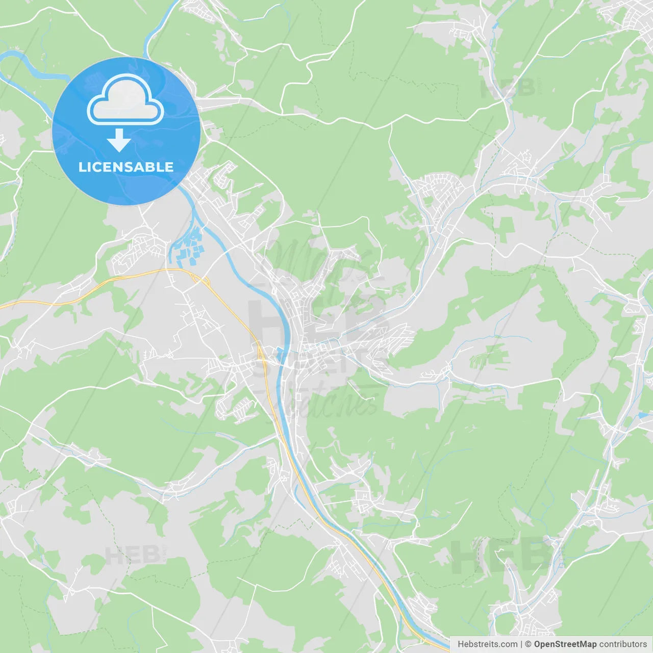 Merzig, Germany printable street map