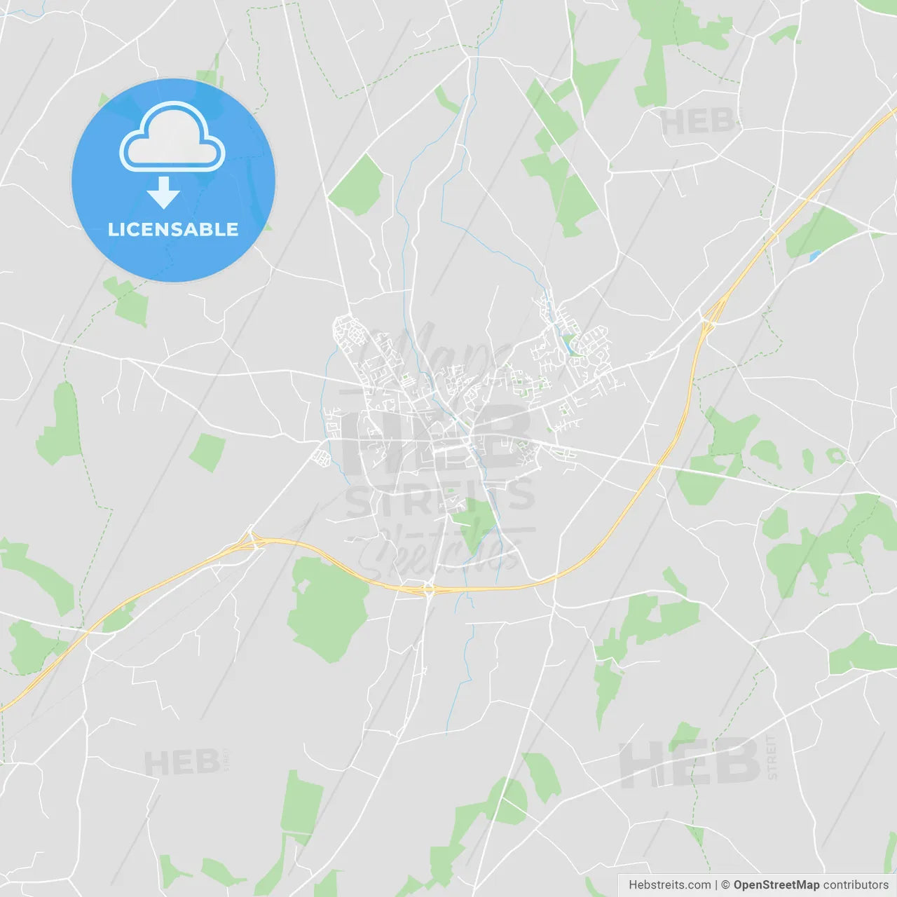 Port Laoise, Ireland printable street map