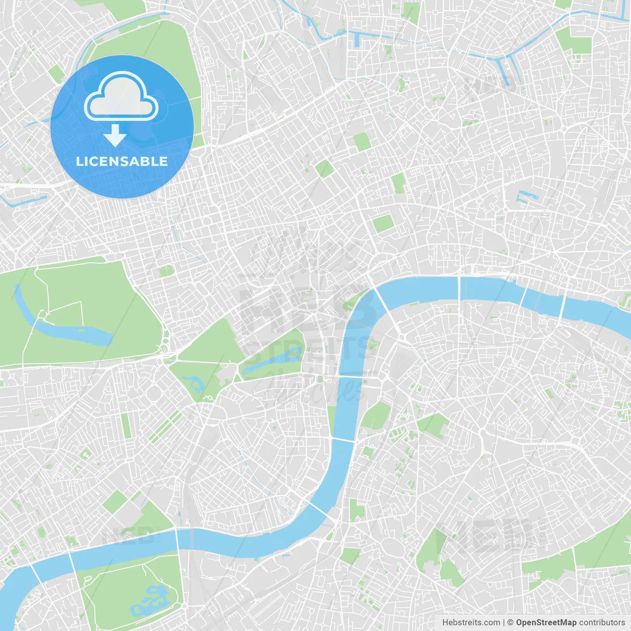 Printable map of London, United Kingdom