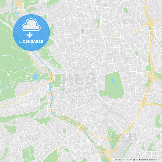 Printable map of Madrid, Spain