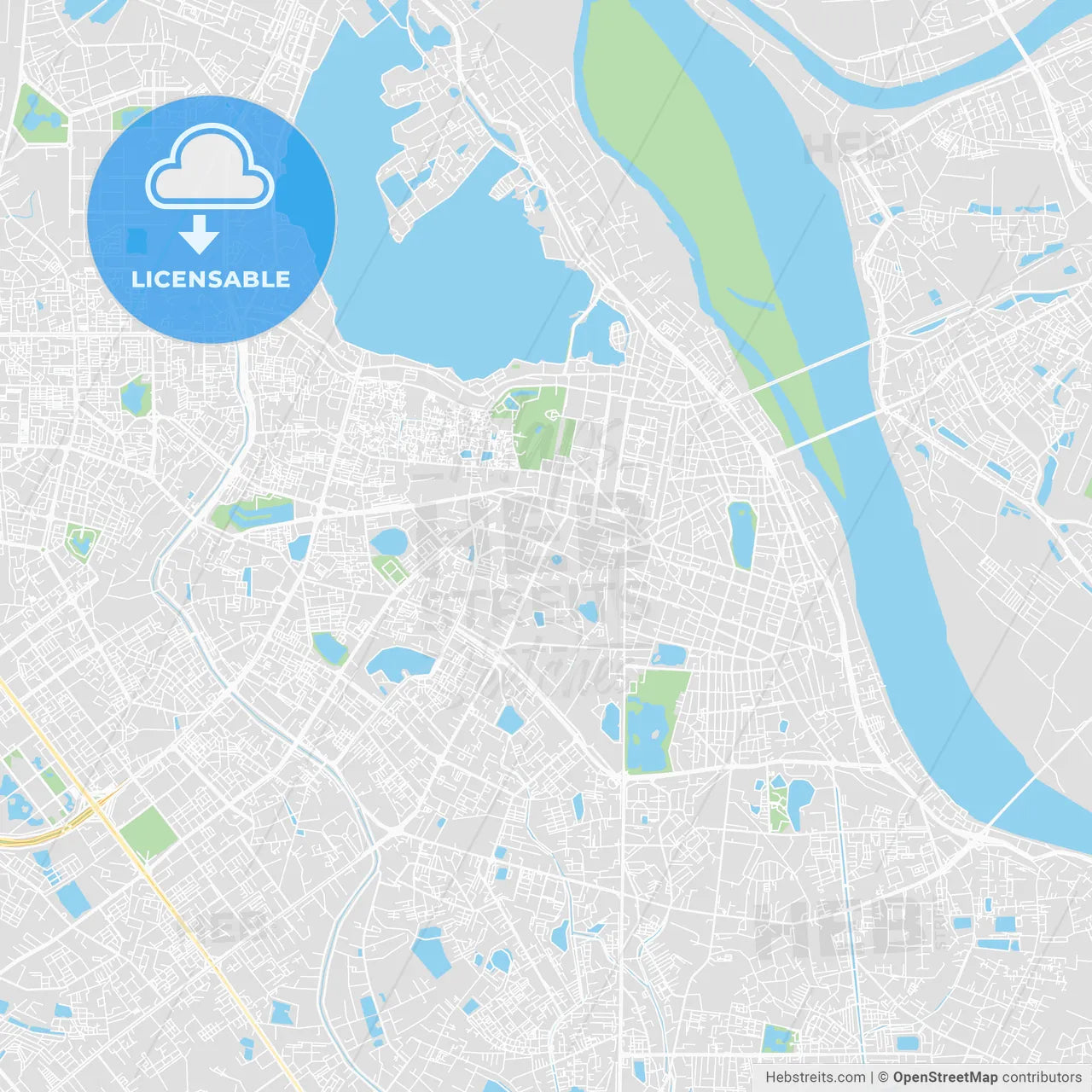 Printable map of Ha Noi, Vietnam