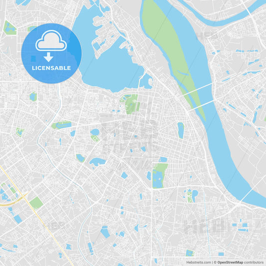 Printable map of Ha Noi, Vietnam