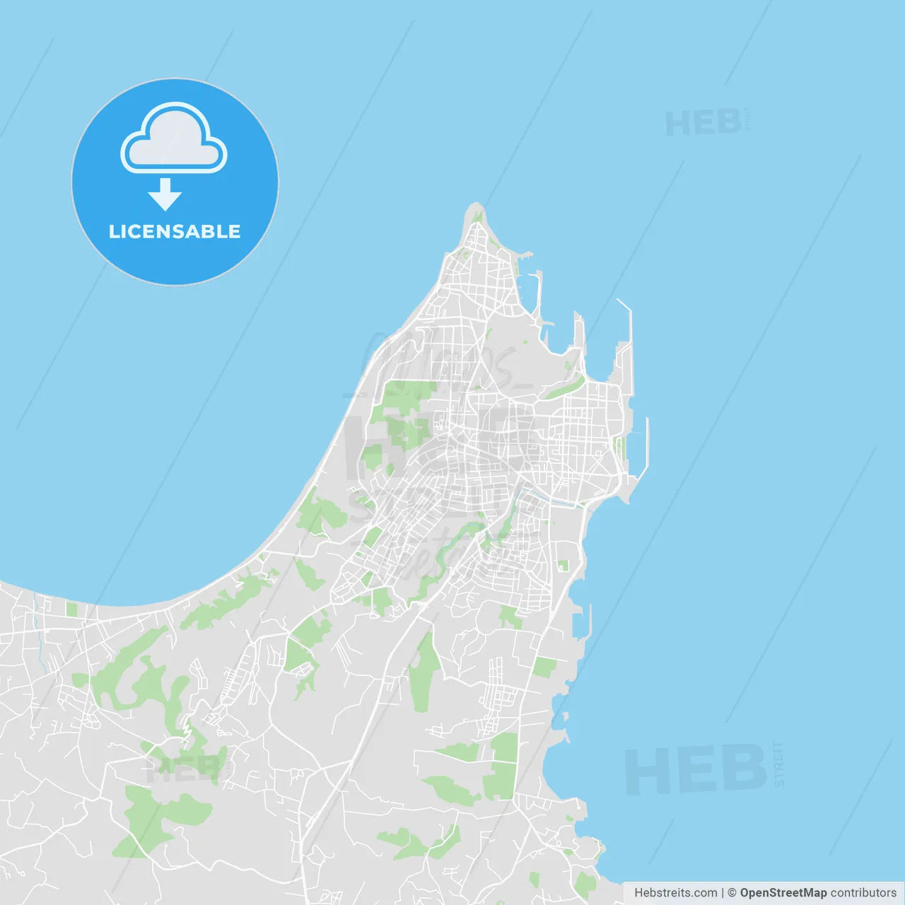 Printable map of Rhodes, Greece