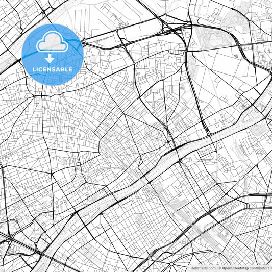 Vector PDF map of Asnières-sur-Seine, France