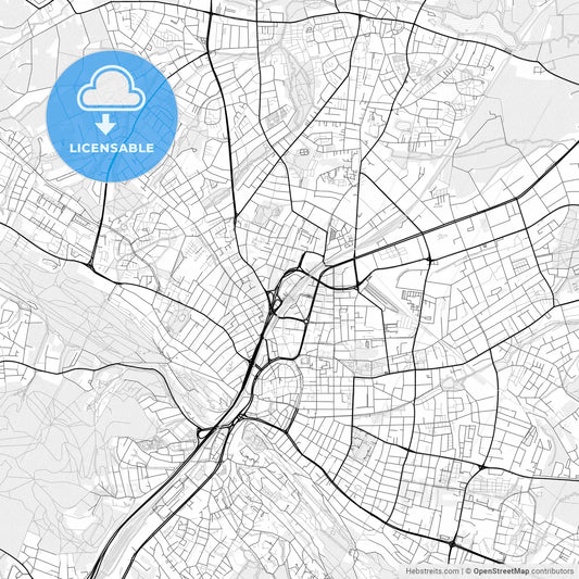 Vector PDF map of Bielefeld, Germany
