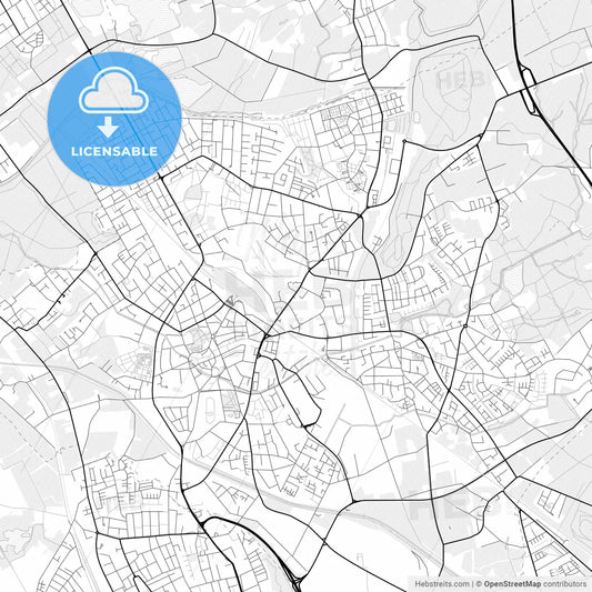 Vector PDF map of Dinslaken, Germany