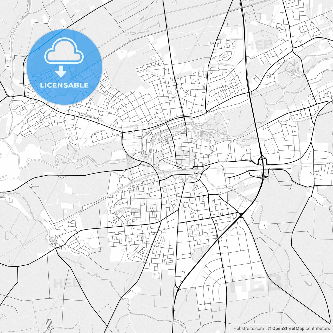 Vector PDF map of Lippstadt, Germany