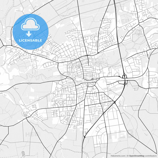 Vector PDF map of Lippstadt, Germany