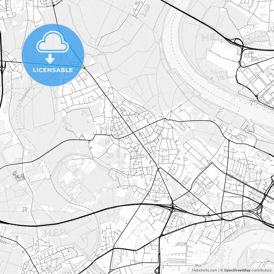 Vector PDF map of Meerbusch, Germany