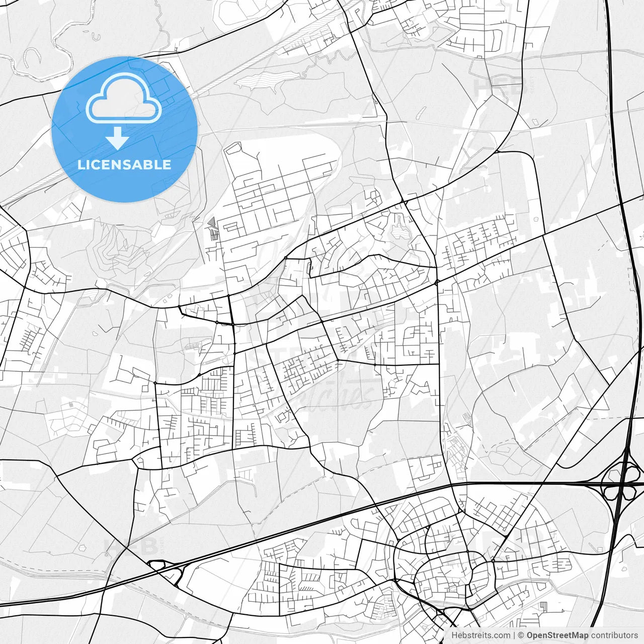 Vector PDF map of Bergkamen, Germany