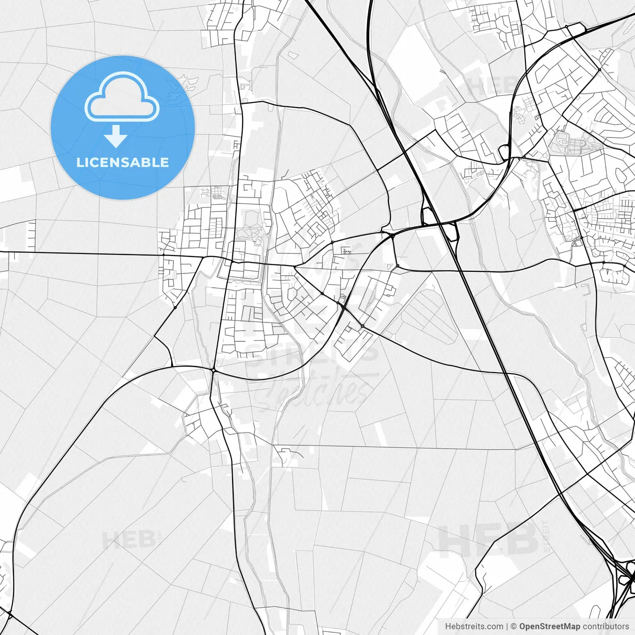 Vector PDF map of Erftstadt, Germany