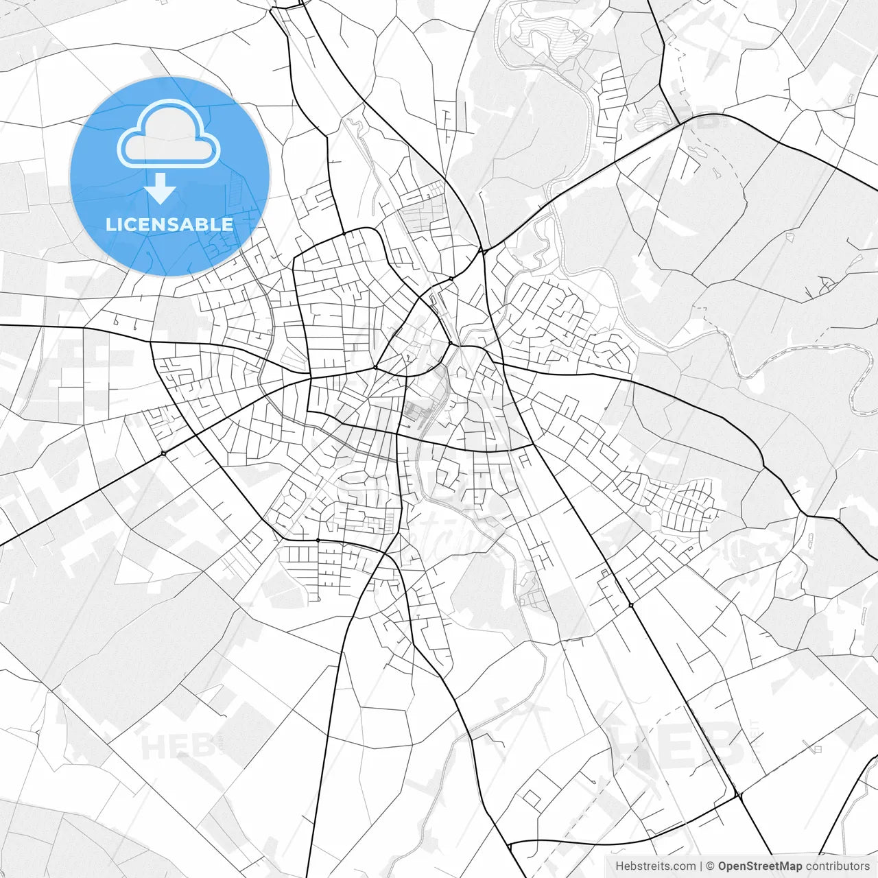 Vector PDF map of Emsdetten, Germany