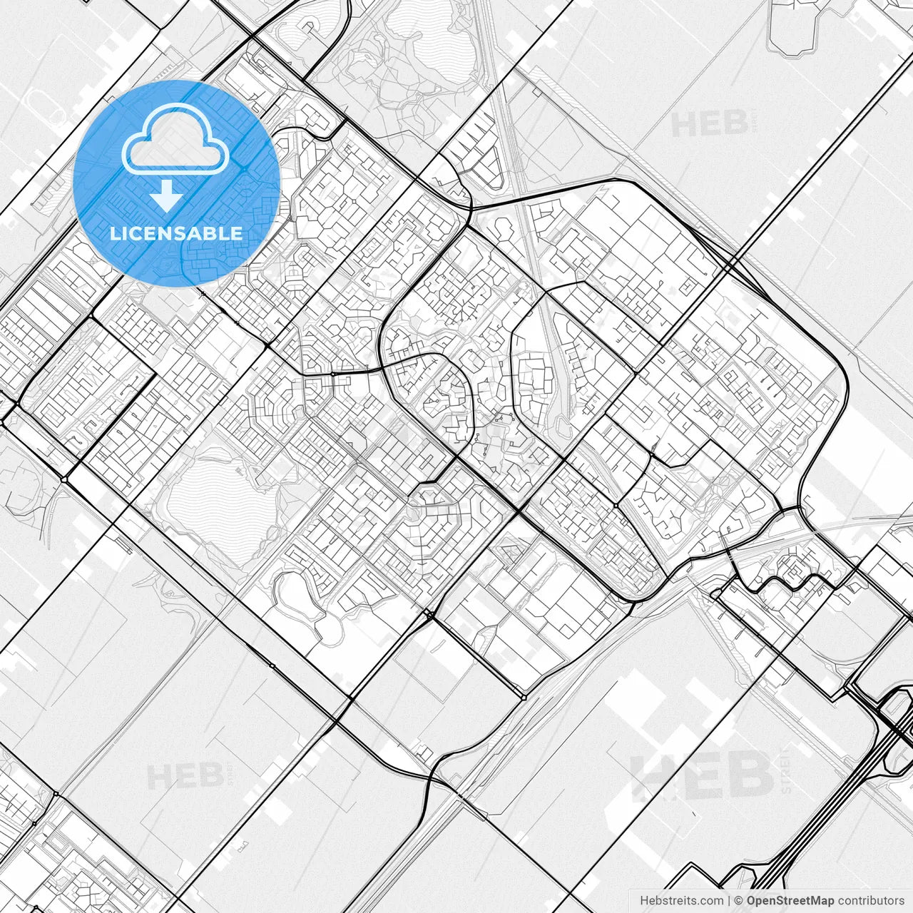 Vector PDF map of Haarlemmermeer, Netherlands
