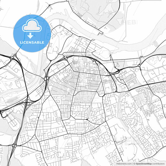 Vector PDF map of Middlesbrough, England