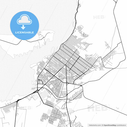 Vector PDF map of La Paz, Mexico