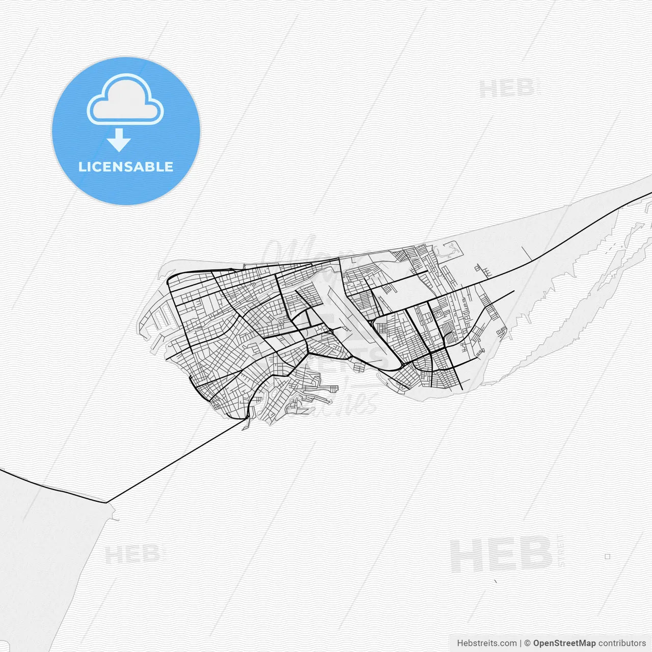 Vector PDF map of Ciudad del Carmen, Mexico