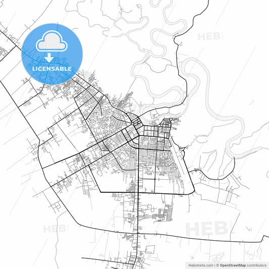 Vector PDF map of Palangka Raya, Indonesia