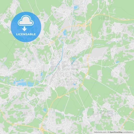 Gießen, Germany printable street map