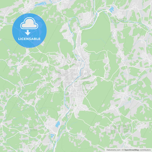 Marburg, Germany printable street map