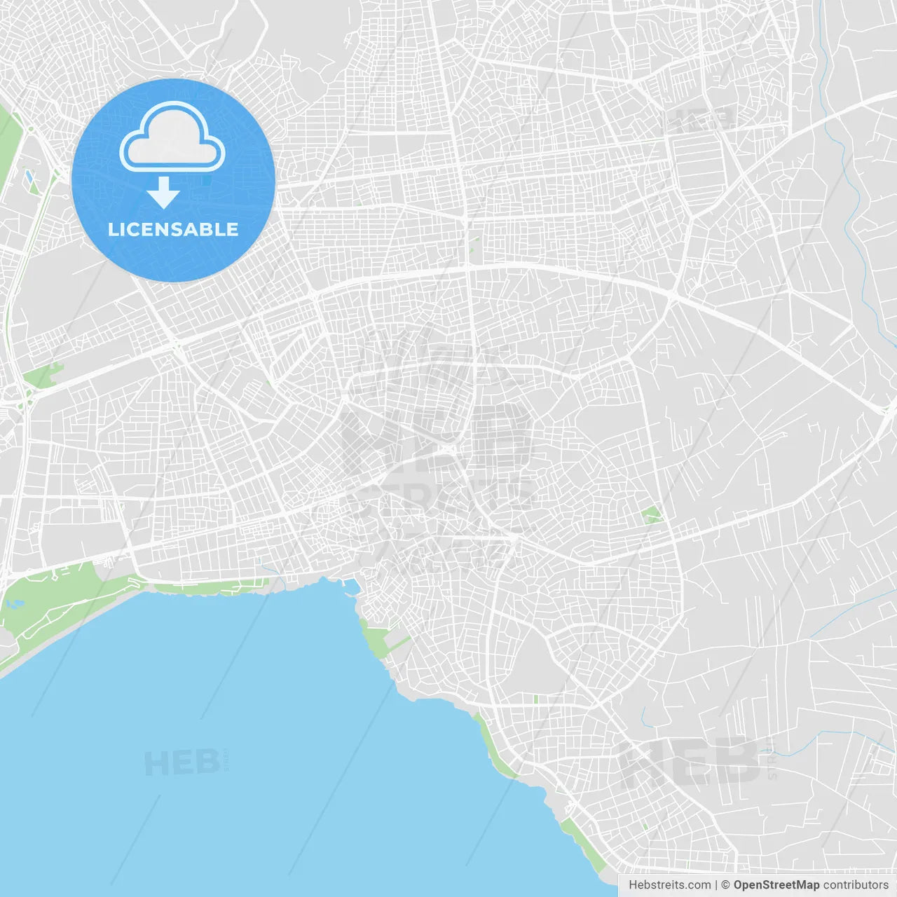 Printable map of Antalya, Turkey