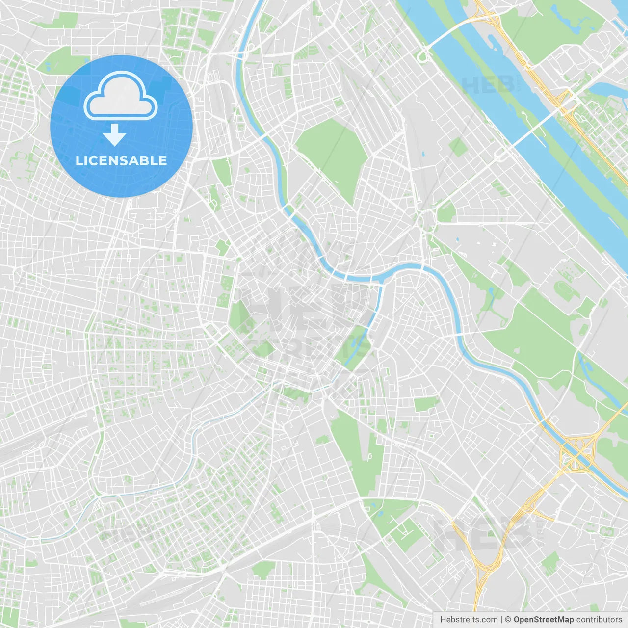 Printable map of Vienna, Austria