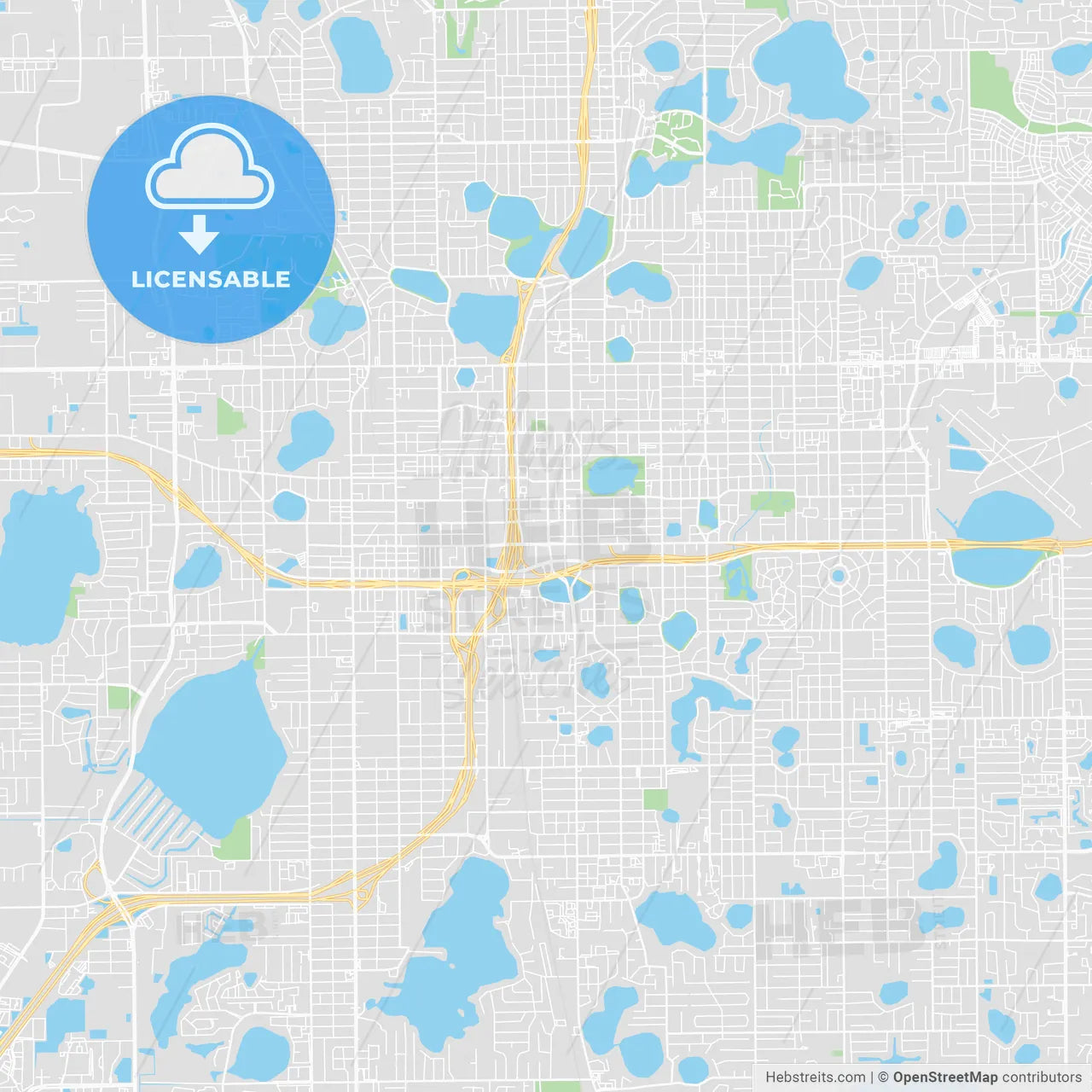 Printable map of Orlando, United States