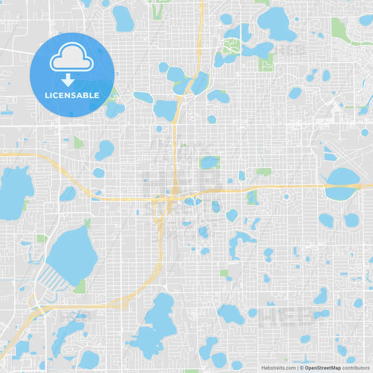 Printable map of Orlando, United States