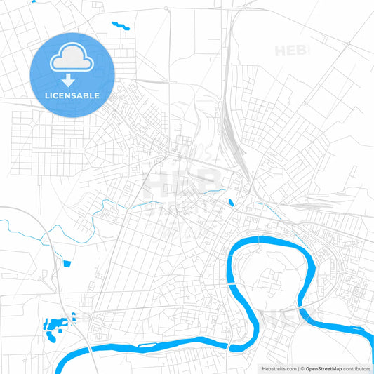Arad, Romania bright two-toned vector map