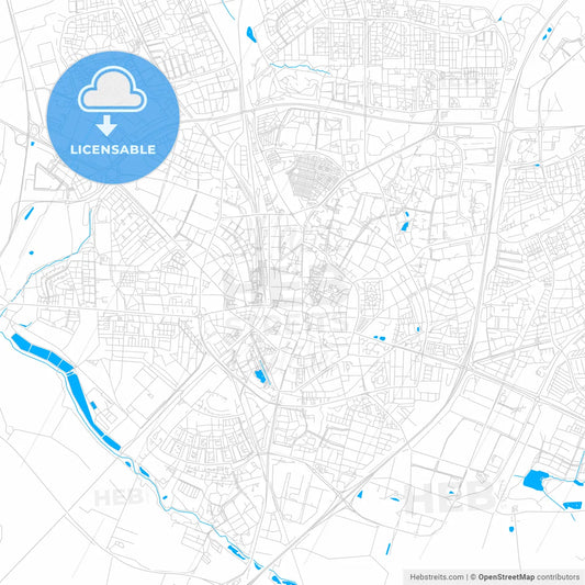 Lund, Sweden bright two-toned vector map