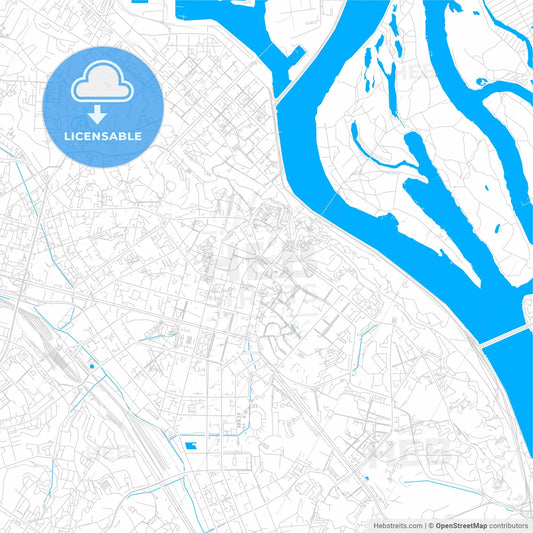 Kyiv, Ukraine bright two-toned vector map