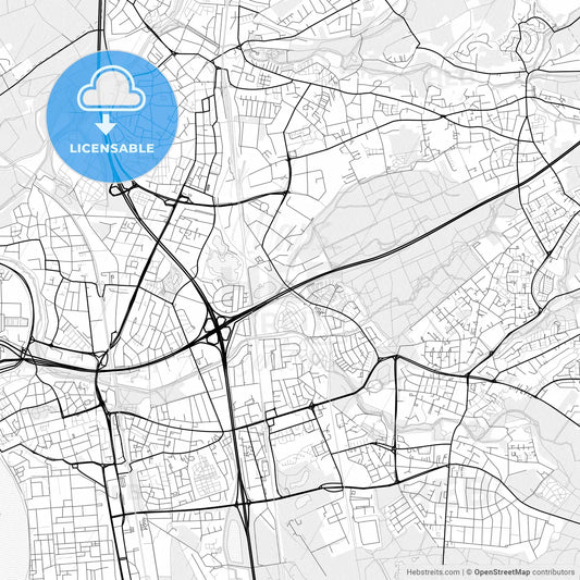Vector PDF map of Leverkusen, Germany