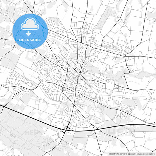 Vector PDF map of Ibbenburen, Germany