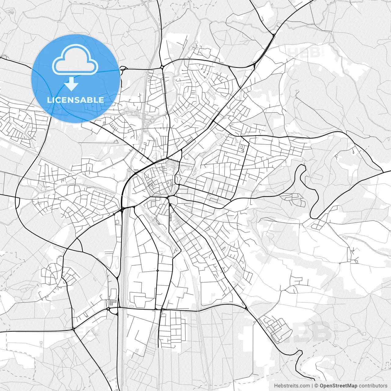 Vector PDF map of Neumarkt in der Oberpfalz, Germany