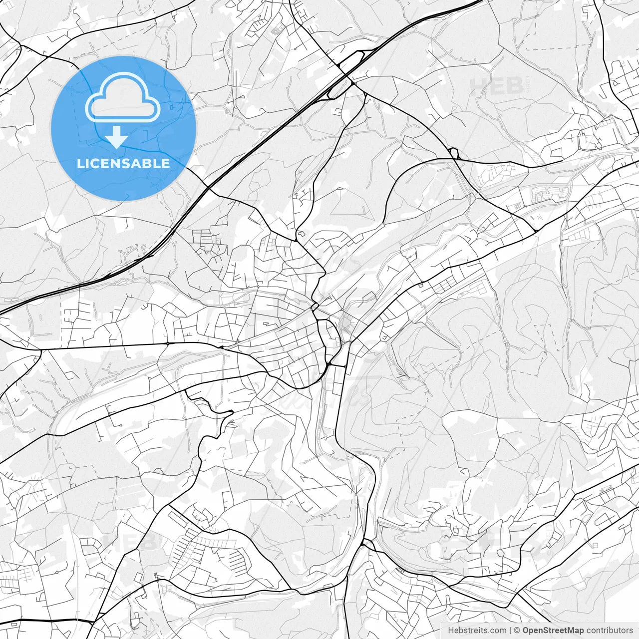Vector PDF map of Gevelsberg, Germany