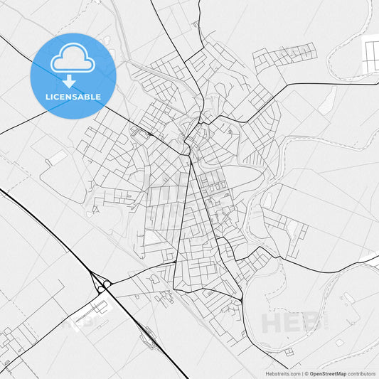 Vector PDF map of Mosonmagyaróvár, Hungary