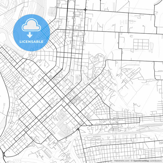 Vector PDF map of Petropavl, Kazakhstan