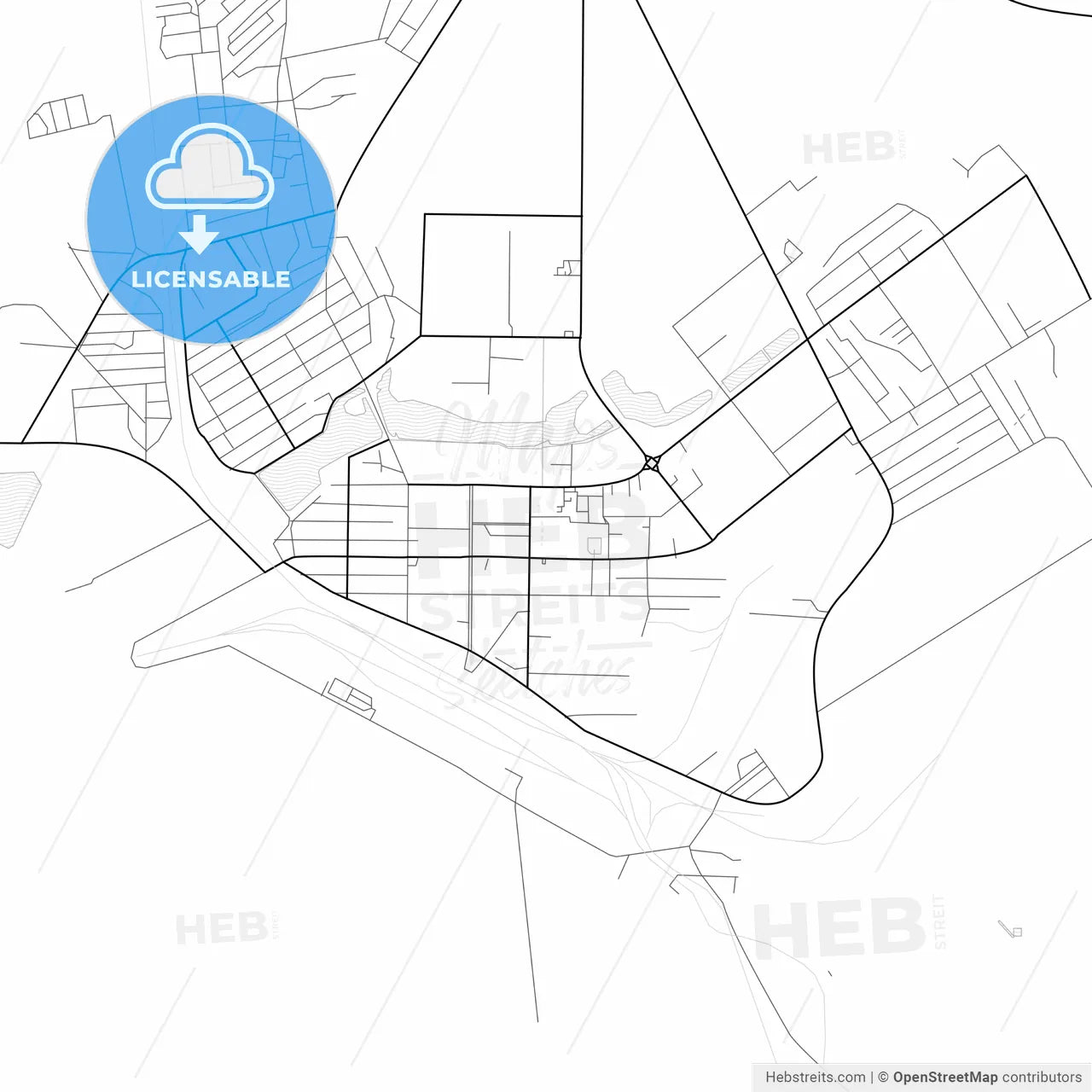 Vector PDF map of Arkalyk, Kazakhstan