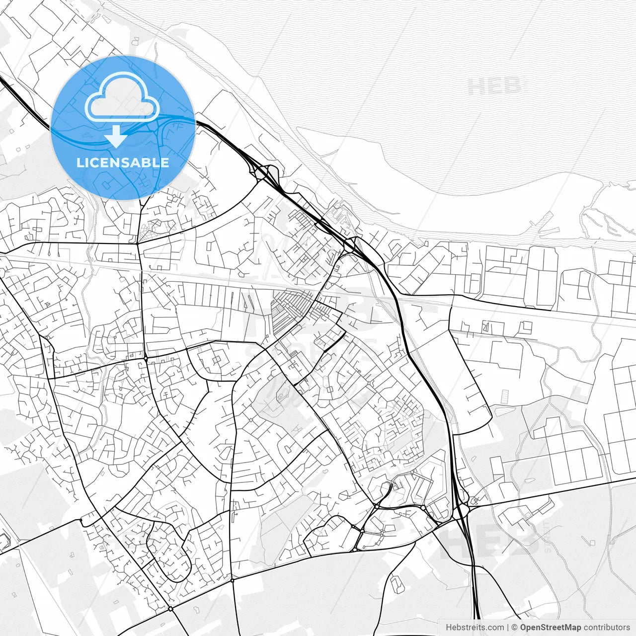 Vector PDF map of Ellesmere Port, England