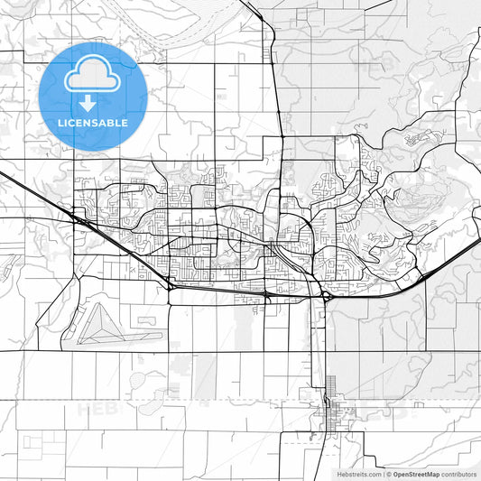 Vector PDF map of Abbotsford, Canada